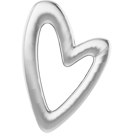 14K White Heart Pendant