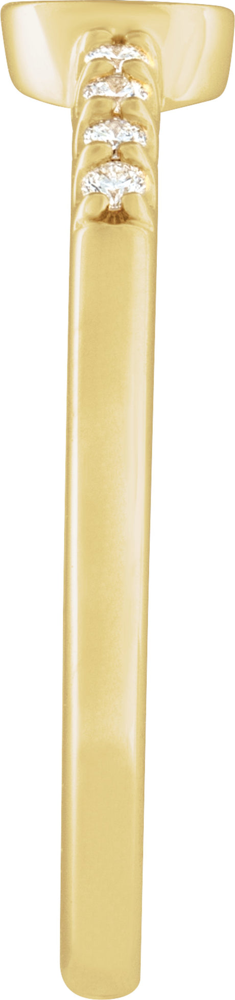 14K Yellow Gold .07 CTW Natural Diamond Engravable Signet Ring