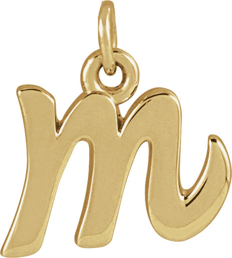 14K Yellow Petite Initial M Pendant