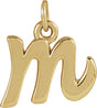 14K Yellow Gold Petite Initial M Pendant