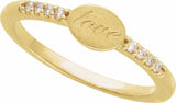 14K Yellow Gold .07 CTW Natural Diamond Engravable Signet Ring