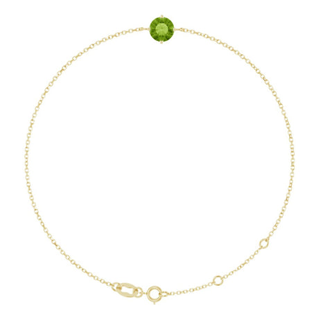 14K Yellow 6 mm Natural Peridot 6 1/2-7 1/2" Bracelet