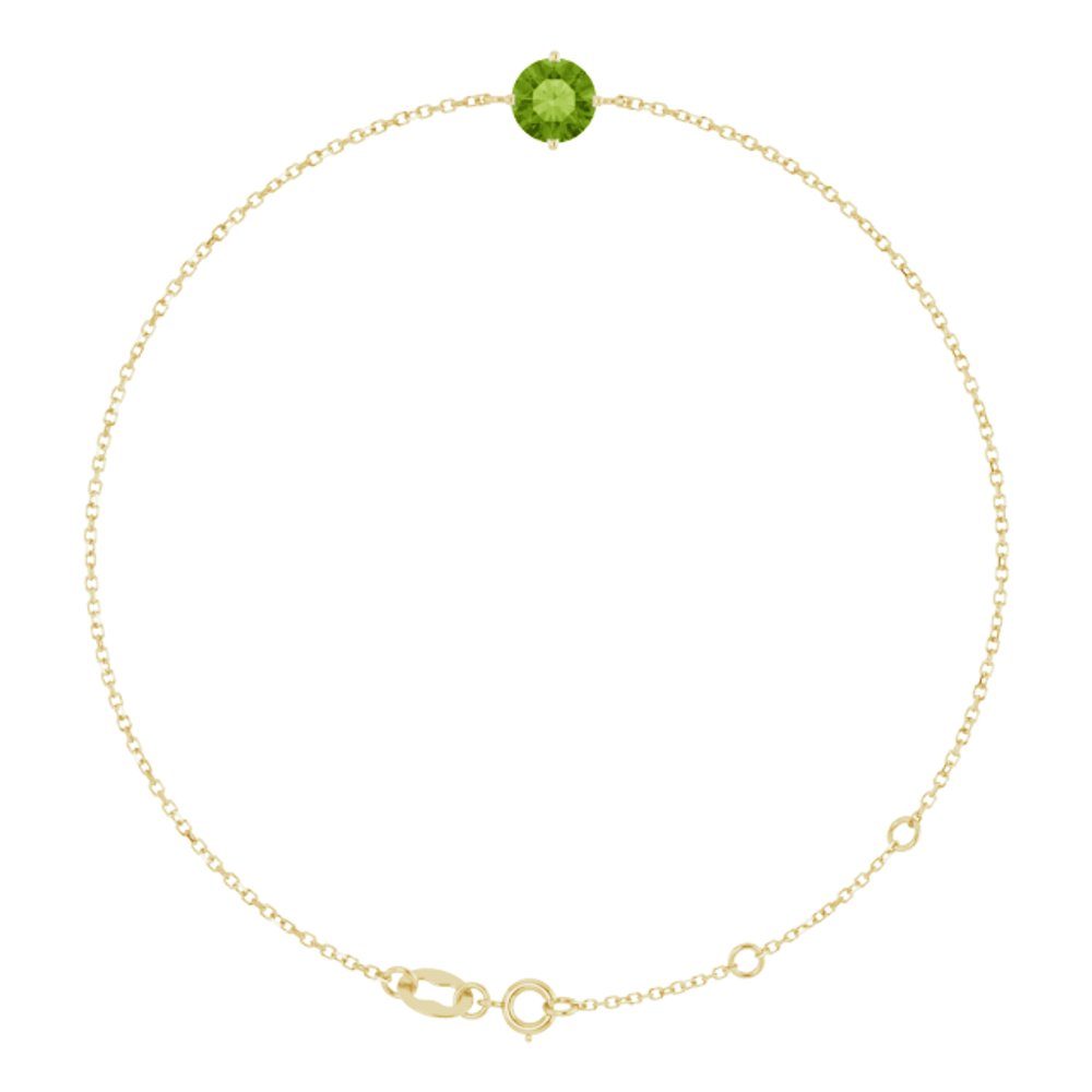 14K Yellow 6 mm Natural Peridot 6 1/2-7 1/2" Bracelet