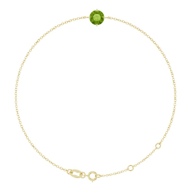 14K Yellow 6 mm Natural Peridot 6 1/2-7 1/2" Bracelet