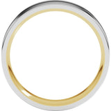 18K Yellow/White 6 mm Grooved Comfort-Fit Flat Band Size 9.5