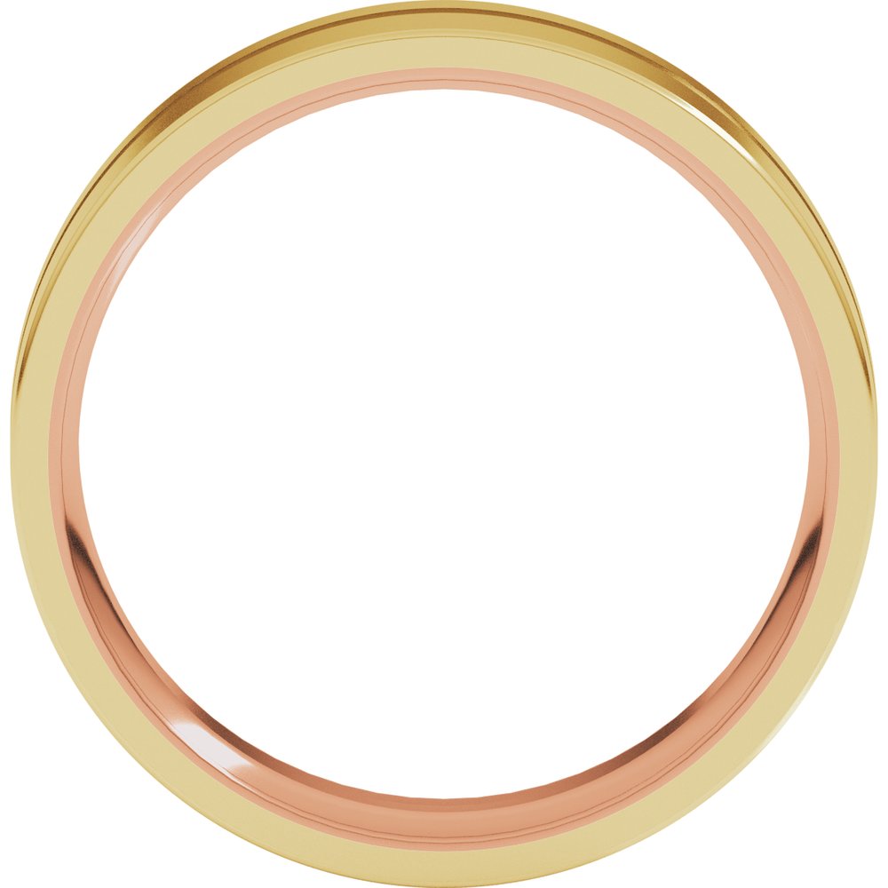 10K Rose/Yellow 6 mm Grooved Comfort-Fit Flat Band Size 8
