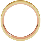10K Rose/Yellow 6 mm Grooved Comfort-Fit Flat Band Size 8