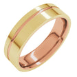10K Rose/Yellow 6 mm Grooved Comfort-Fit Flat Band Size 8