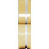 14K White/Yellow 6 mm Grooved Comfort-Fit Flat Band