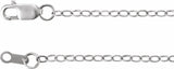 14K White Gold 1.8 mm Flat Cable 20" Chain