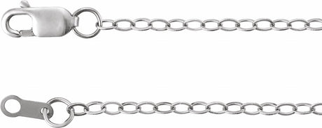 14K White Gold 1.8 mm Flat Cable 20" Chain