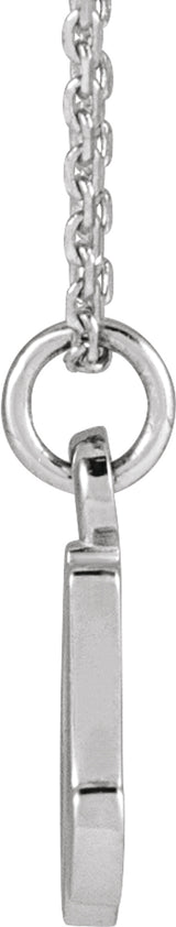 14K White Petite Initial A 16" Necklace