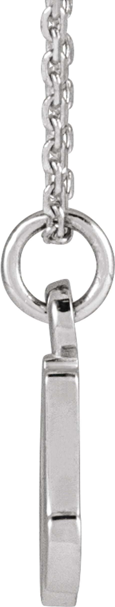 14K White Gold Petite Initial A 16" Necklace