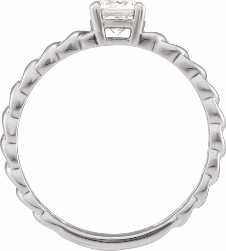 14K White Gold 1/2 CT Lab-Grown Diamond Solitaire Ring
