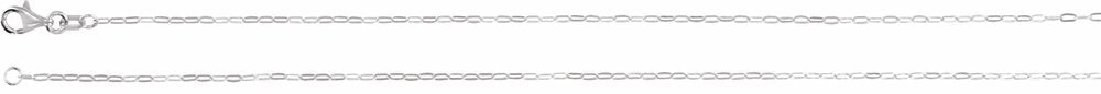 14K White Gold 1.25 mm Paperclip-Style 18" Chain