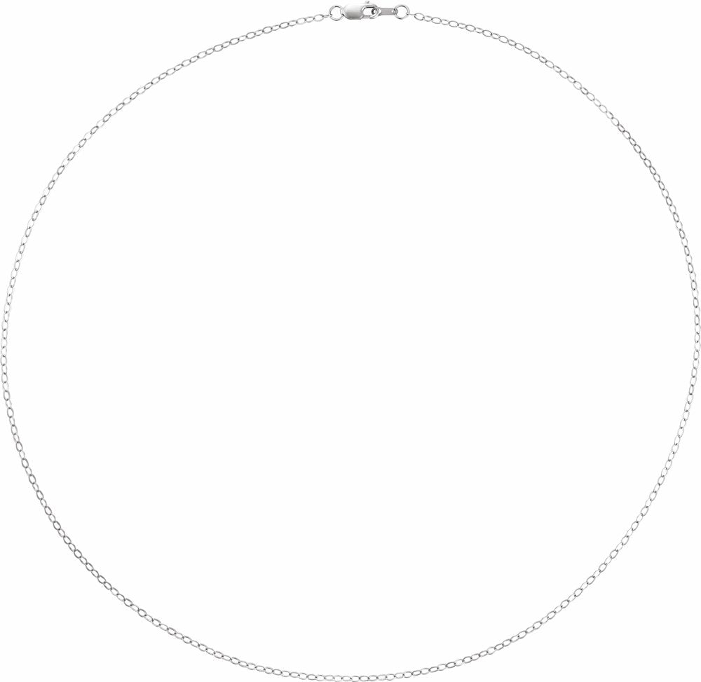 14K White 1.8 mm Flat Cable 20" Chain