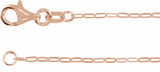 14K Rose 1.25 mm Paperclip-Style 24" Chain