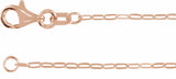 14K Rose Gold 1.25 mm Paperclip-Style 16" Chain