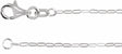 14K White 1.25 mm Paperclip-Style 18" Chain