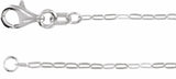 14K White Gold 1.25 mm Paperclip-Style 16" Chain