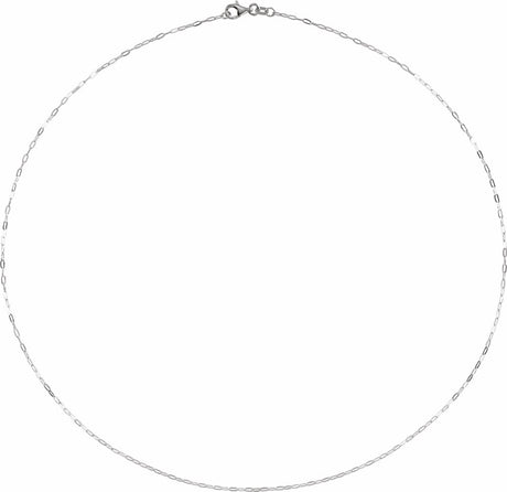 Sterling Silver 1.25 mm Paperclip-Style 20" Chain