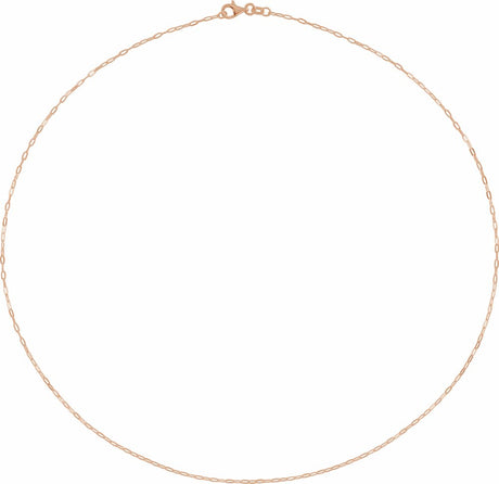 14K Rose 1.25 mm Paperclip-Style 24" Chain