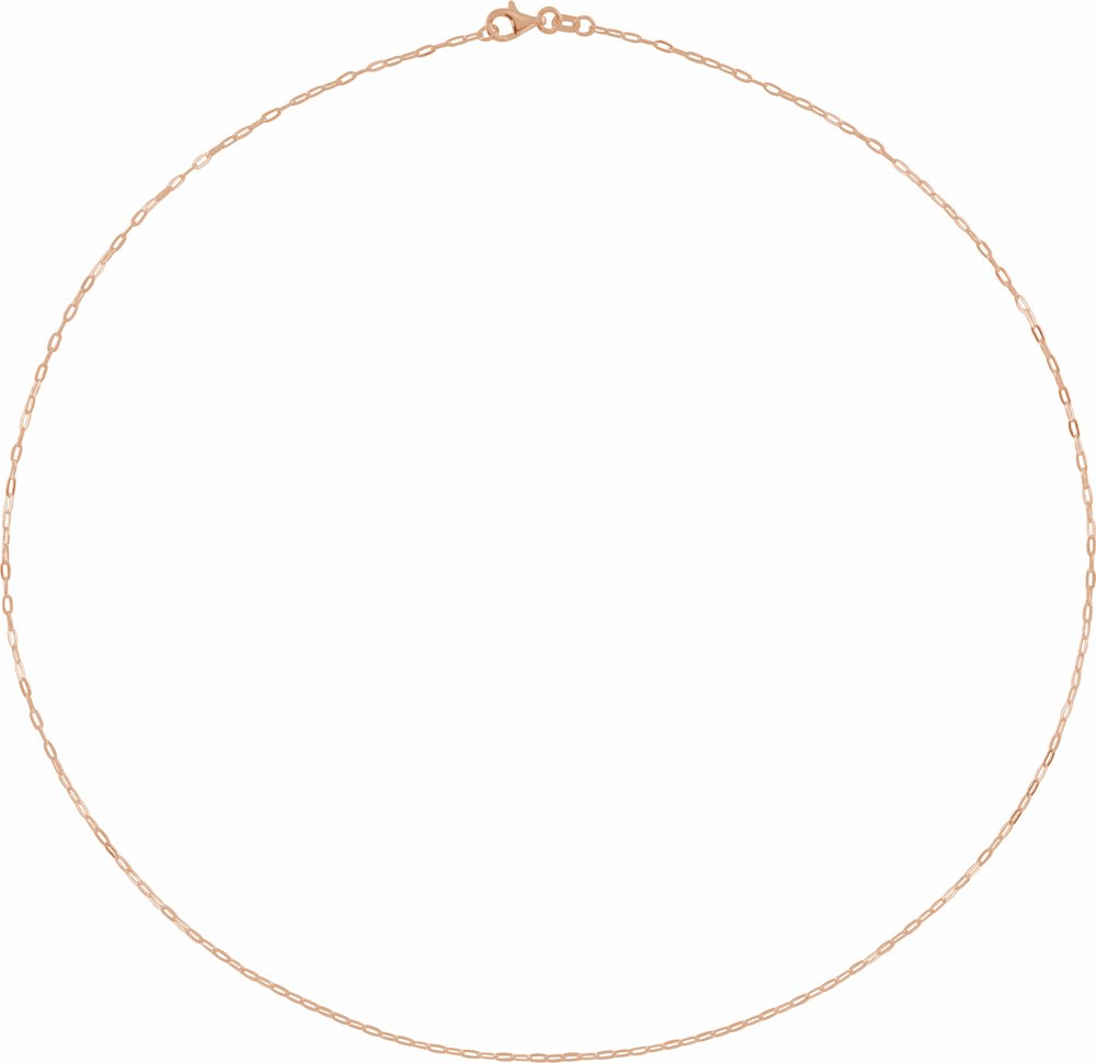 14K Rose 1.25 mm Paperclip-Style 20" Chain