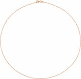 14K Rose Gold 1.25 mm Paperclip-Style 18" Chain