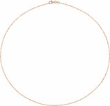 14K Rose Gold 1.25 mm Paperclip-Style 20" Chain