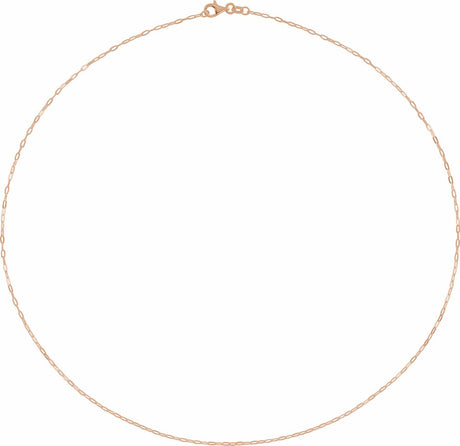 14K Rose Gold 1.25 mm Paperclip-Style 24" Chain