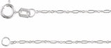 14K White Gold 1.25 mm Figaro 18" Chain