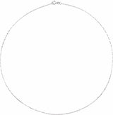 14K White Gold 1.25 mm Figaro 20" Chain