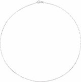 14K White Gold 1.25 mm Figaro 7" Chain