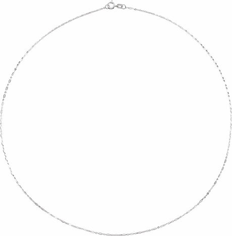 14K White Gold 1.25 mm Figaro 7" Chain