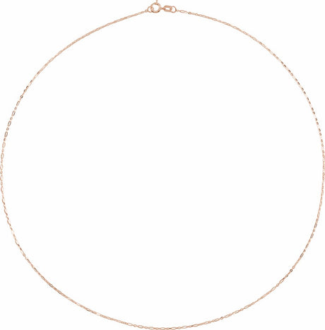 14K Rose Gold 1.25 mm Figaro 18" Chain