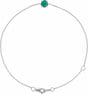 Sterling Silver Lab-Grown Emerald  6 1/2-7-1/2" Bracelet