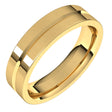 14K Yellow 5 mm Grooved Comfort-Fit Flat Band Size 8.5