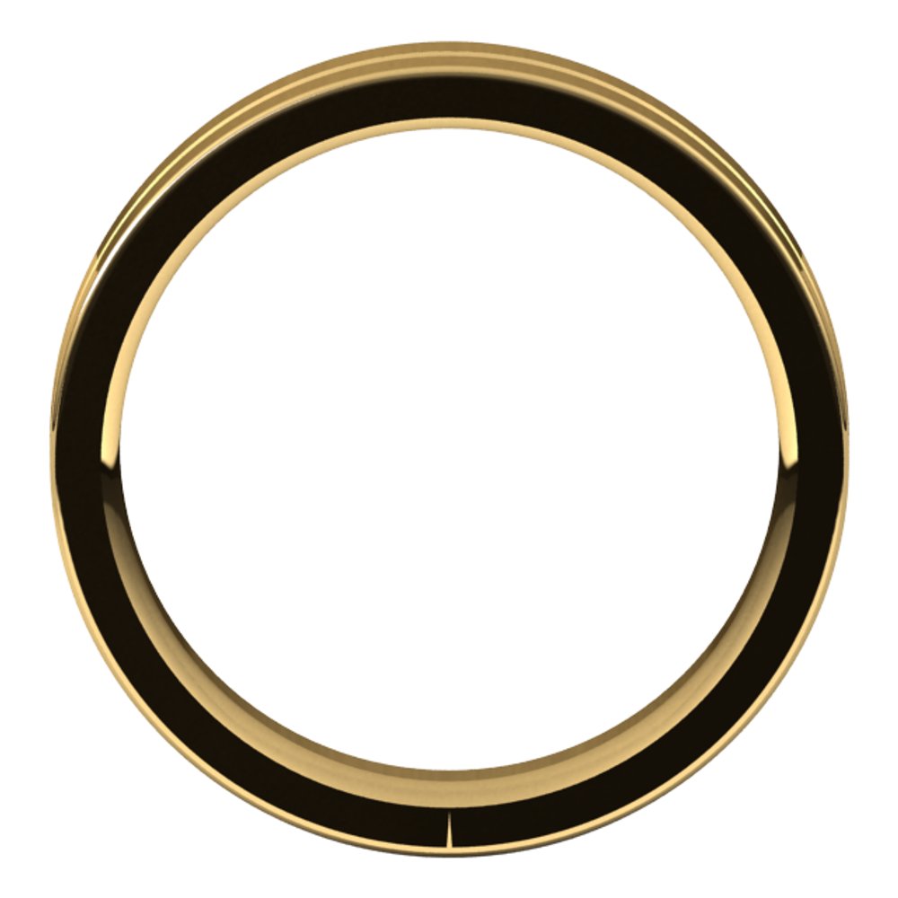 10K Yellow 5 mm Grooved Comfort-Fit Flat Band Size 9