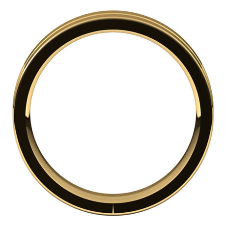 10K Yellow 5 mm Grooved Comfort-Fit Flat Band Size 9