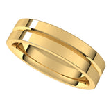 14K Yellow 5 mm Grooved Comfort-Fit Flat Band