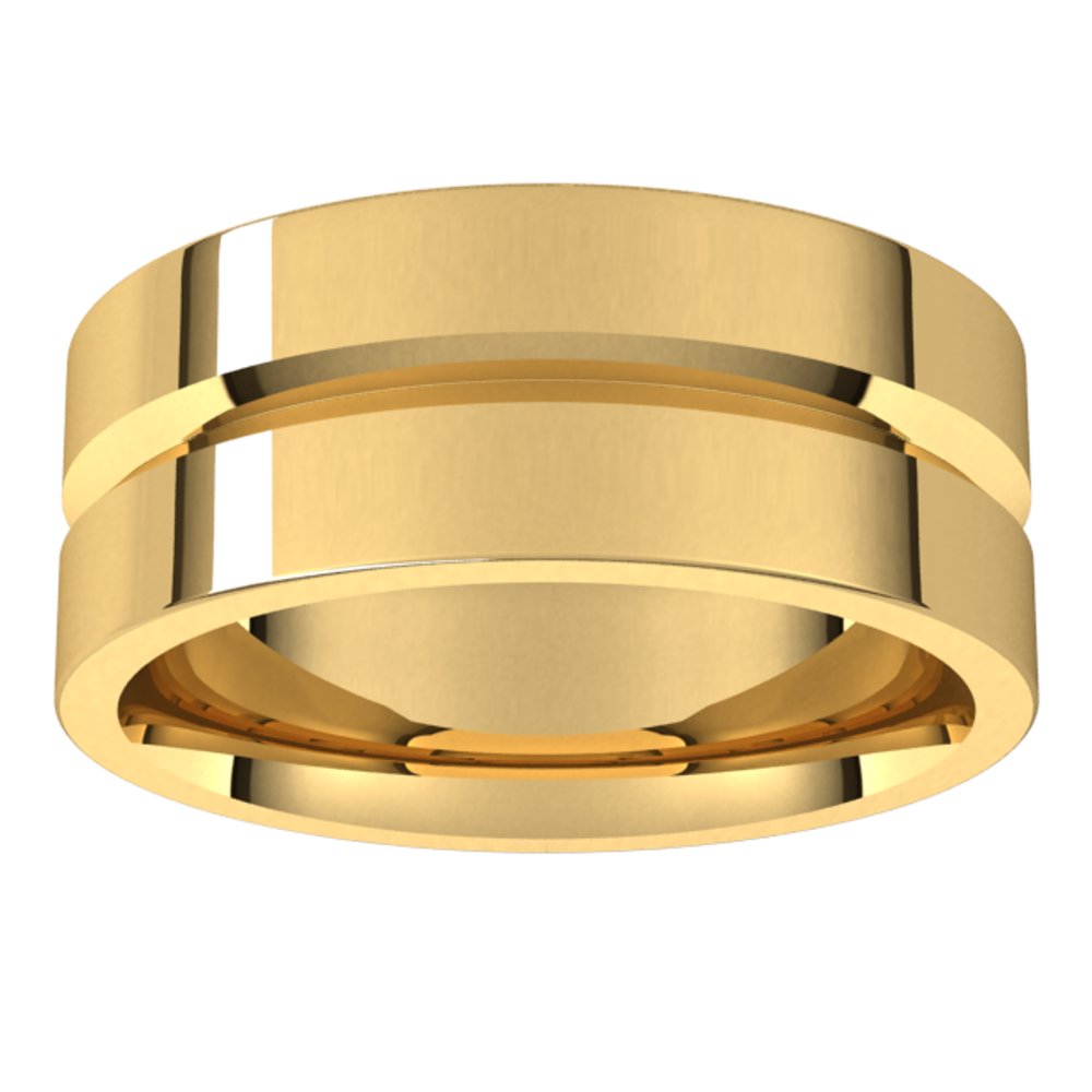 10K Yellow 8 mm Grooved Comfort-Fit Flat Band Size 10