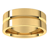 10K Yellow 8 mm Grooved Comfort-Fit Flat Band Size 10