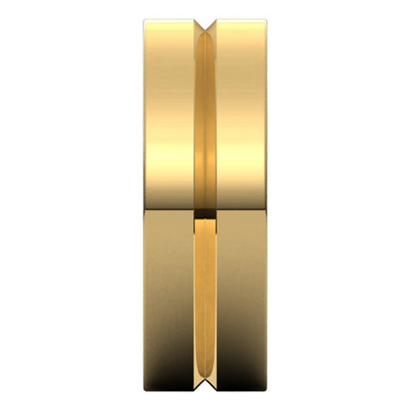 14K Yellow 7 mm Grooved Comfort-Fit Flat Band