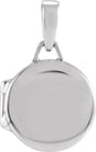 14K White Gold Round Locket Pendant