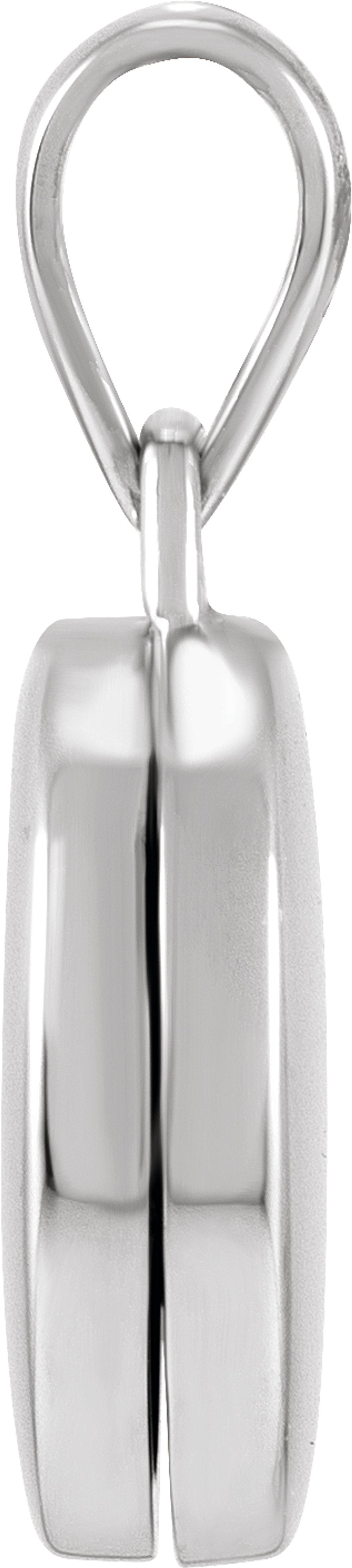 14K White Round Locket Pendant