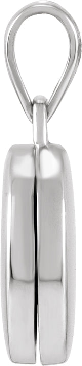 Rhodium-Plated Sterling Silver Round Locket Pendant