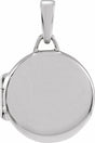 14K White Gold Round Locket Pendant