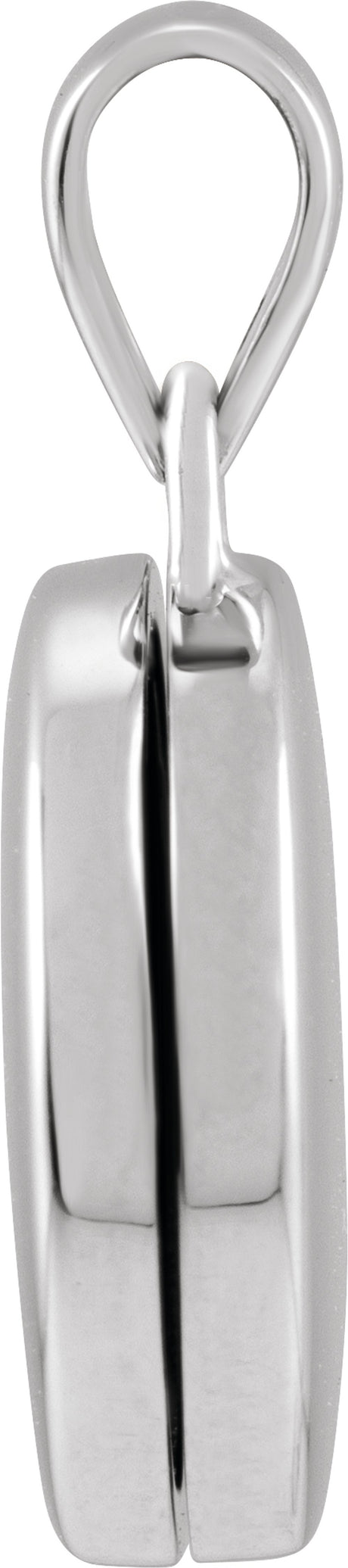 14K White Gold Round Locket Pendant