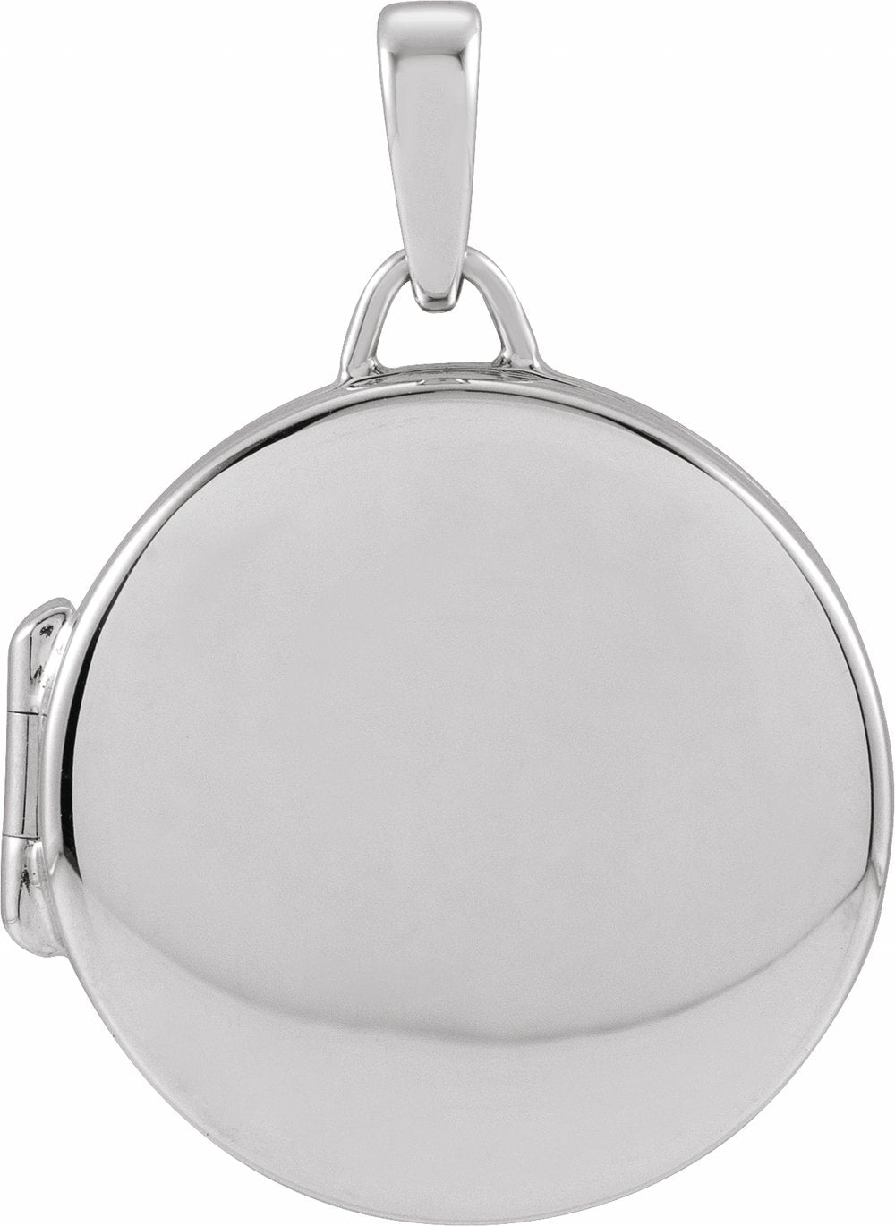 Rhodium-Plated Sterling Silver Round Locket Pendant