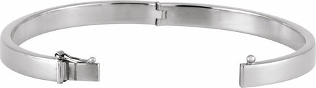 Sterling Silver Engravable 6 mm Tube Hinged Bangle 7" Bracelet